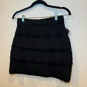 Maje Black Textured Mini Skirt